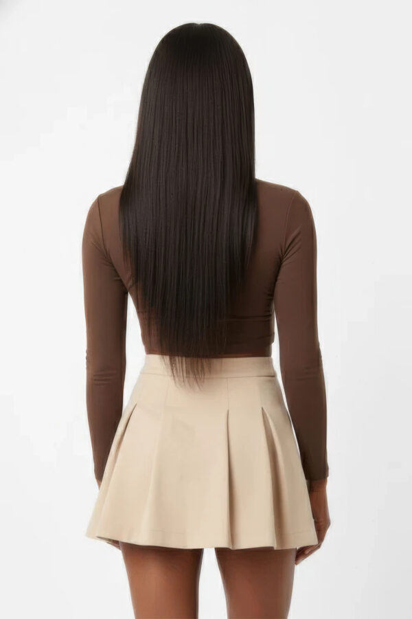High-Waist Pleated Mini Skirt - Structured Pleats