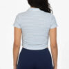 Pineapple Knit Striped Polo Crop Top