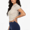 Pineapple Knit Striped Polo Crop Top