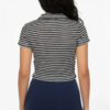 Pineapple Knit Striped Polo Crop Top