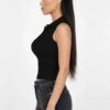 Slim-Fit Sleeveless Polo Crop Top - Modern Cropped Silhouette