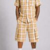 Men's Checkered Shirt and Cargo Shorts Set
