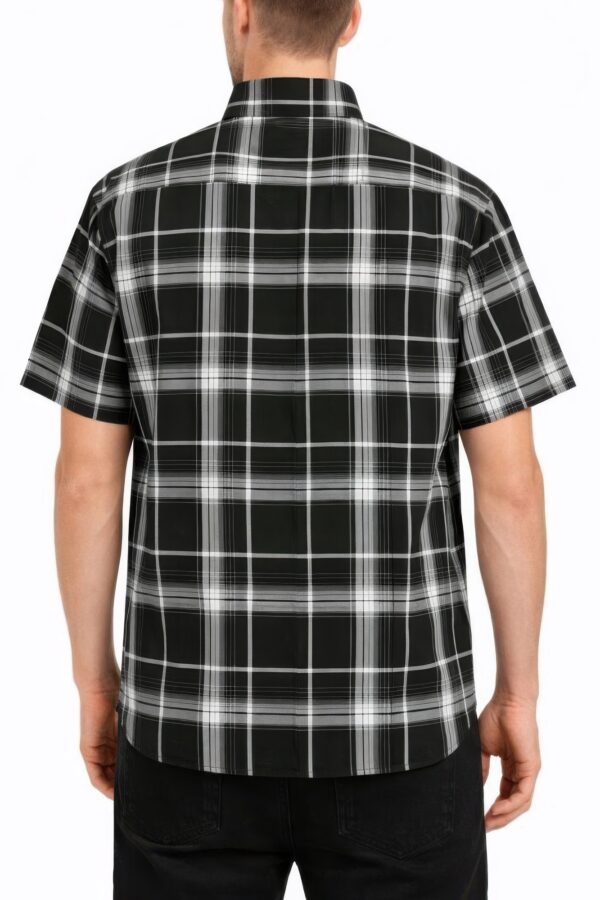 Checkered Button-Down Short Sleeve Shirt - Oldschool Pattern