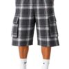 Men’s Checkered Baggy Cargo Shorts – Drawstring Waist