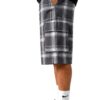 Men's Checkered Baggy Cargo Shorts - Drawstring Waist