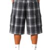 Men's Checkered Baggy Cargo Shorts - Drawstring Waist