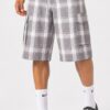 Men's Checkered Baggy Cargo Shorts - Drawstring Waist
