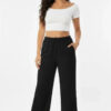 100% Cotton Relaxed Wide-Leg Pants with Side Pockets