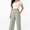 100% Cotton Relaxed Wide-Leg Pants with Side Pockets