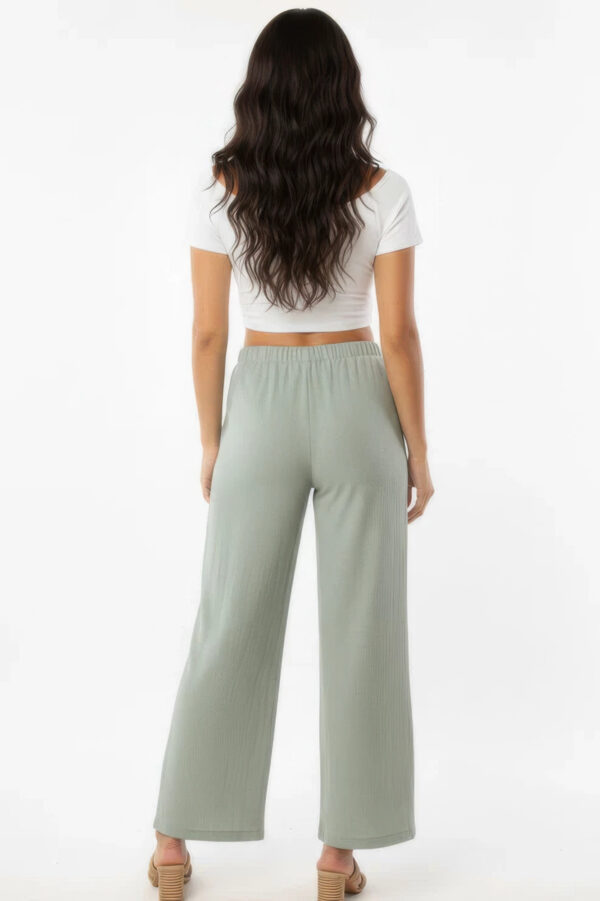 100% Cotton Relaxed Wide-Leg Pants with Side Pockets