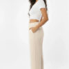 100% Cotton Relaxed Wide-Leg Pants with Side Pockets