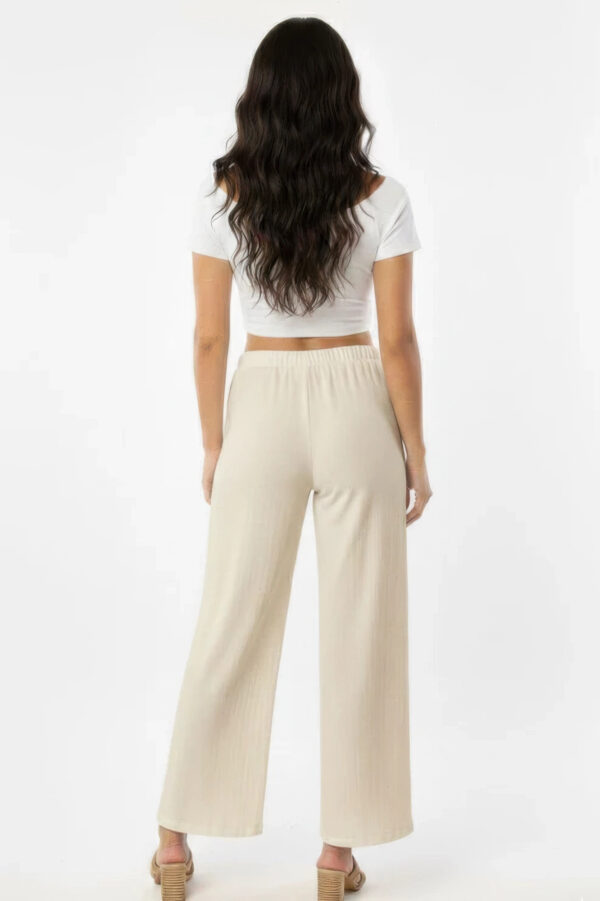 100% Cotton Relaxed Wide-Leg Pants with Side Pockets