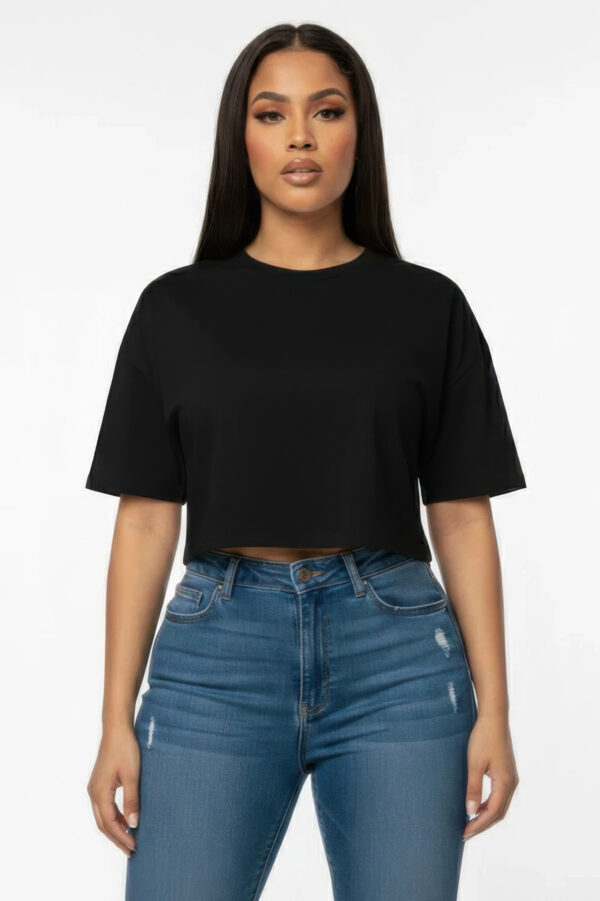 Round-Neck Short Sleeve Crop Top – Minimal Basic