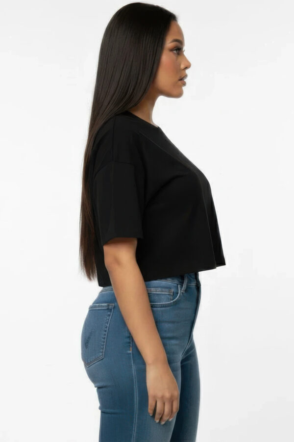 Round-Neck Short Sleeve Crop Top - Minimal Basic
