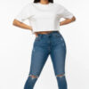 Round-Neck Short Sleeve Crop Top - Minimal Basic