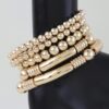 Polished Multi-Bead Tube Bracelet – Five-Strand Metallic