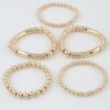 Polished Multi-Bead Tube Bracelet - Five-Strand Metallic
