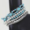 Antique Teardrop Beaded Bracelet - Five-Strand Southwestern