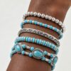 Antique Teardrop Beaded Bracelet - Five-Strand Southwestern