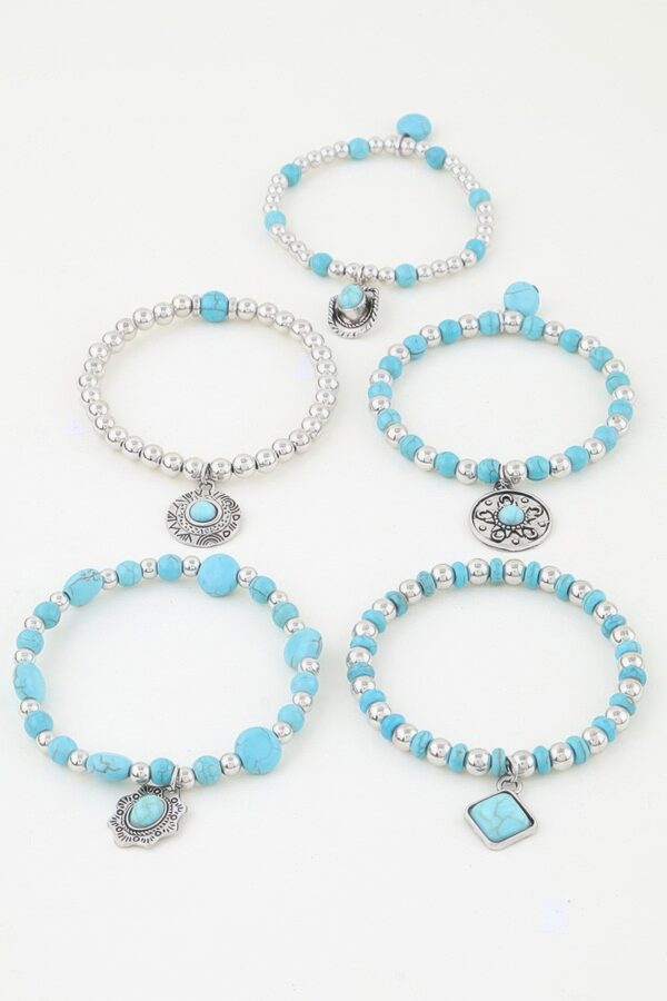 Antique-Inspired Beaded Bracelet with Summer Hat Charm