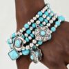 Antique-Inspired Beaded Bracelet with Summer Hat Charm