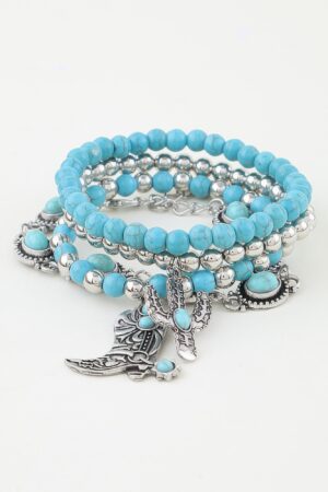 Antique Western Boot Beaded Bracelet – 4-Strand Layered