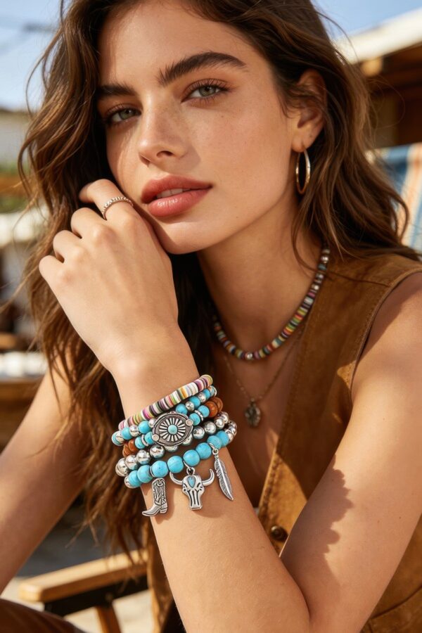 Wild West Multi-Strand Beaded Bracelet - Antique Multi