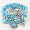 Layered Multi-Strand Antique Charm Beaded Bracelet