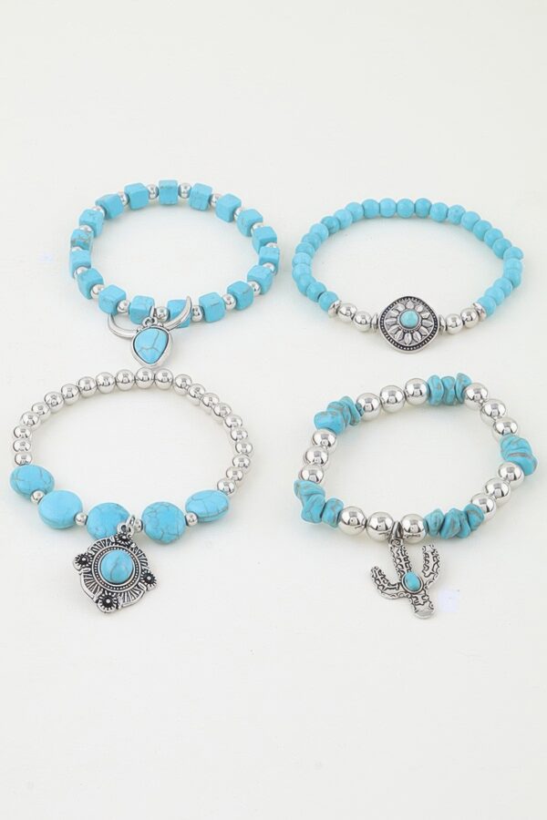 Layered Multi-Strand Antique Charm Beaded Bracelet