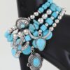Layered Multi-Strand Antique Charm Beaded Bracelet