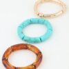 Layered Multi-Marble Tube Bracelet with Metallic Accents