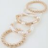 Multi Crystal Beaded Bracelet with Pearl & Metallic Bars