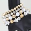 Two-Tone Twist Beaded Bracelet with Pearl Accents