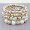 Two-Tone Twist Beaded Bracelet with Pearl Accents