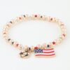 Patriotic American Soccer Beaded Charm Bracelet