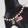 Patriotic American Soccer Beaded Charm Bracelet