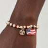 Patriotic American Soccer Beaded Charm Bracelet