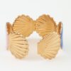 Seashell Cuff Bracelet with Gradient Shell Charms
