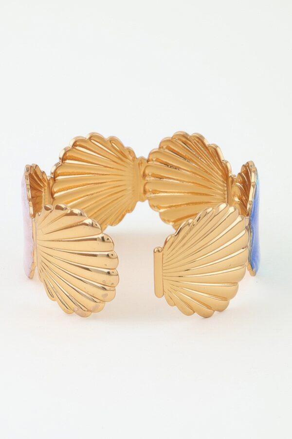 Seashell Cuff Bracelet with Gradient Shell Charms