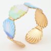 Seashell Cuff Bracelet with Gradient Shell Charms