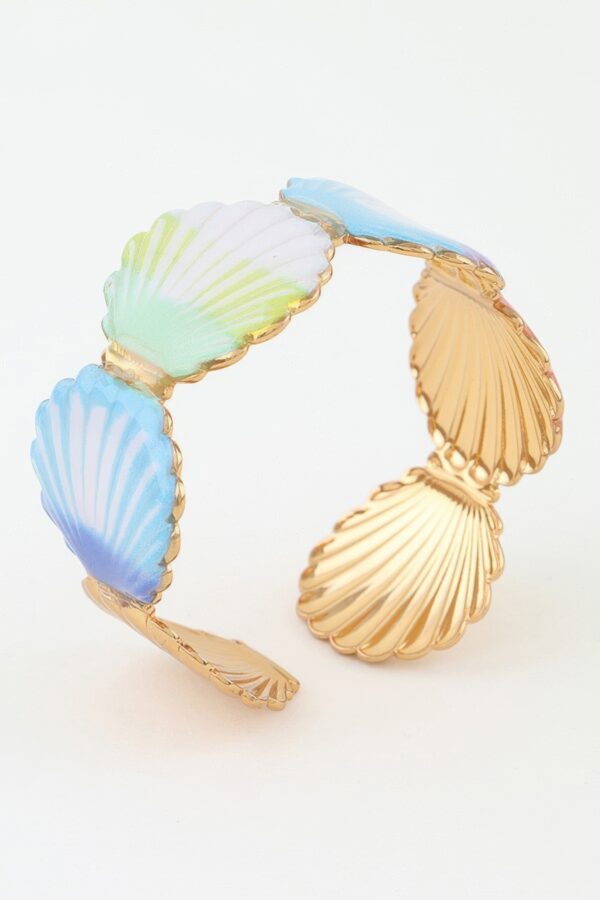 Seashell Cuff Bracelet with Gradient Shell Charms