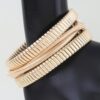 Multi Polished Box Cuff Bracelet - Layered Ribbed Design