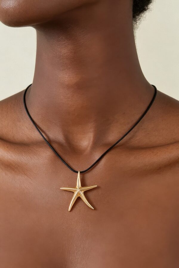 Starfish Wrap Necklace - Polished Sculpted Pendant