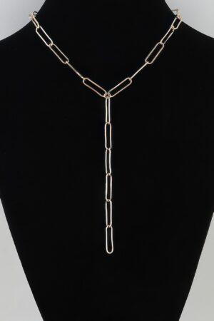 Minimal Link Drop Necklace – Rectangular Chain