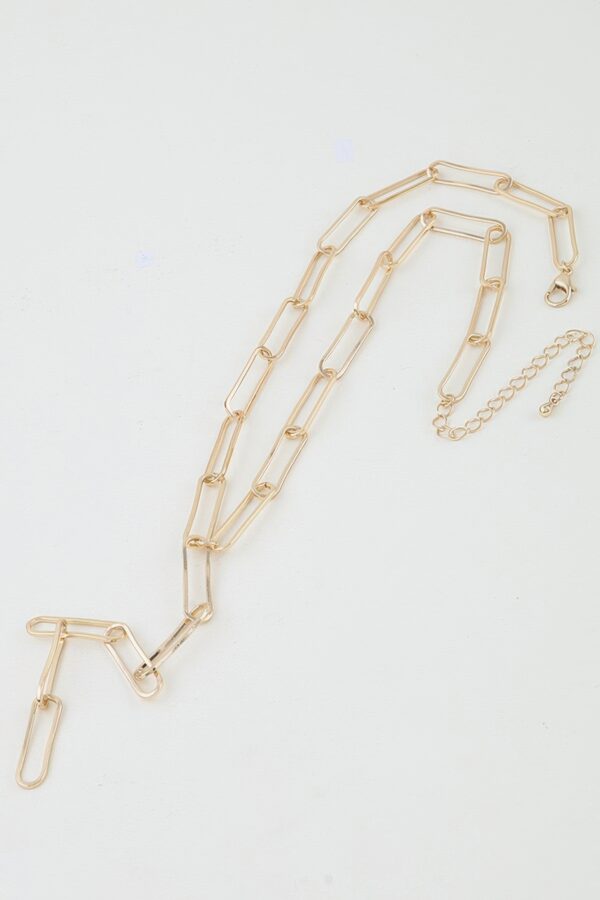 Minimal Link Drop Necklace - Rectangular Chain