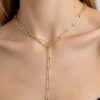 Minimal Link Drop Necklace - Rectangular Chain