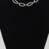 Hammered Two-Tone Chain Necklace – Textured Oval Links