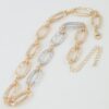 Hammered Two-Tone Chain Necklace - Textured Oval Links