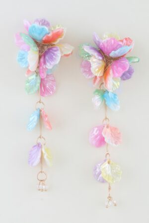 Multi-Petal Drop Earrings – Iridescent Cascade