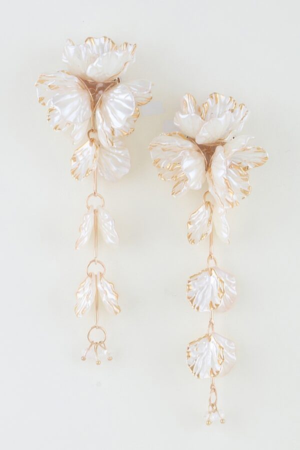 Multi-Petal Drop Earrings - Iridescent Cascade